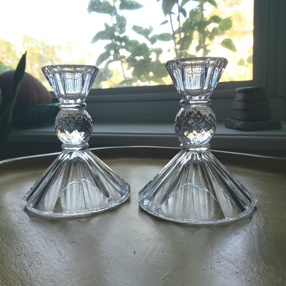 Crystal Glass Candlestick Holders - Picture 7 of 11
